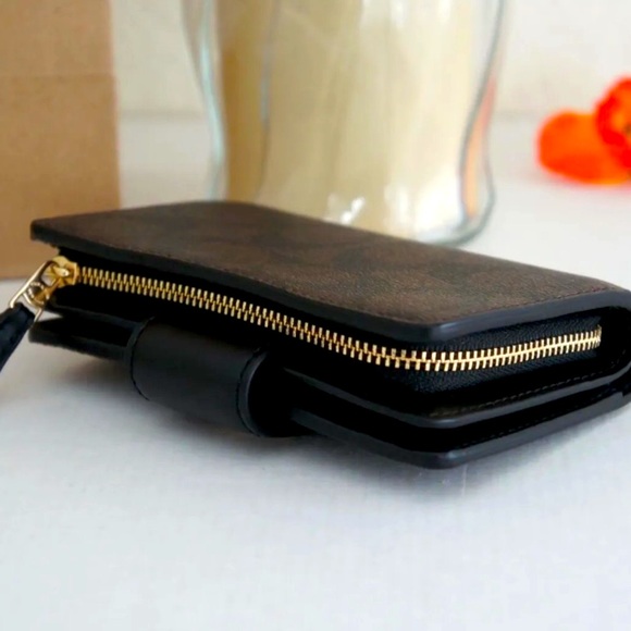 Coach Medium Corner Zip Wallet In Signature Canvas - Picture 6 of 11